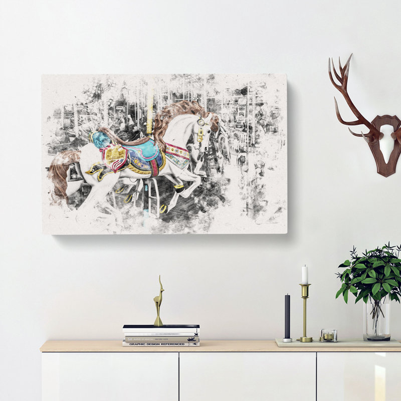 Carousel Horse - Wrapped Canvas, 50cm H x 76cm W x 3cm D