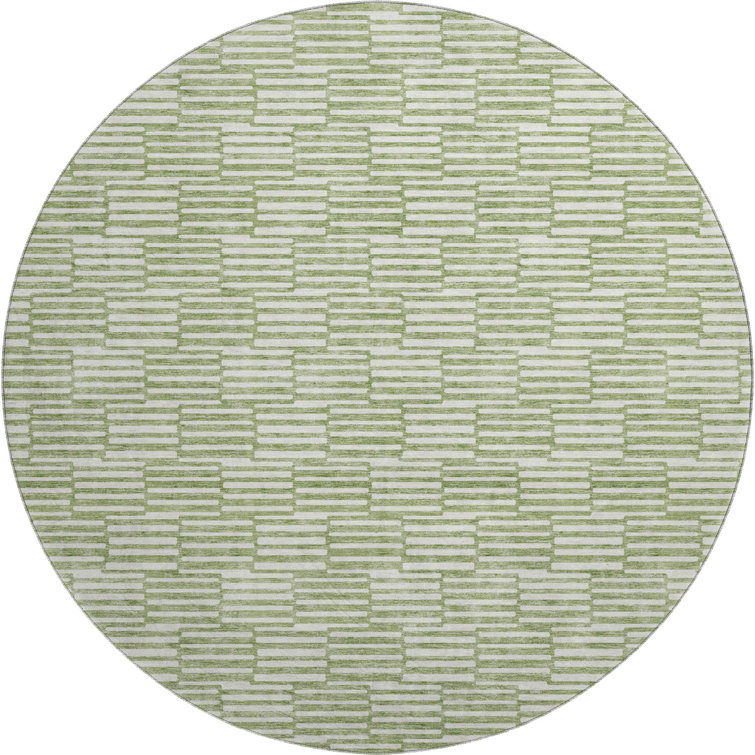 Premium Machine Washable Prisco Green Rug