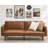75" PU Leather Futon Sofa Bed, Adjustable Backrest, Convertible Sleeper Couch, Brown