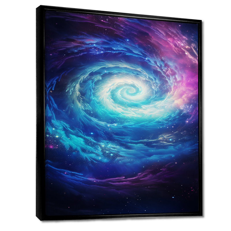 Corddaryl - Galaxies, impression d'art mural, H 20 po x l 12 po x P 1 po, Toile avec cadre flottant noir