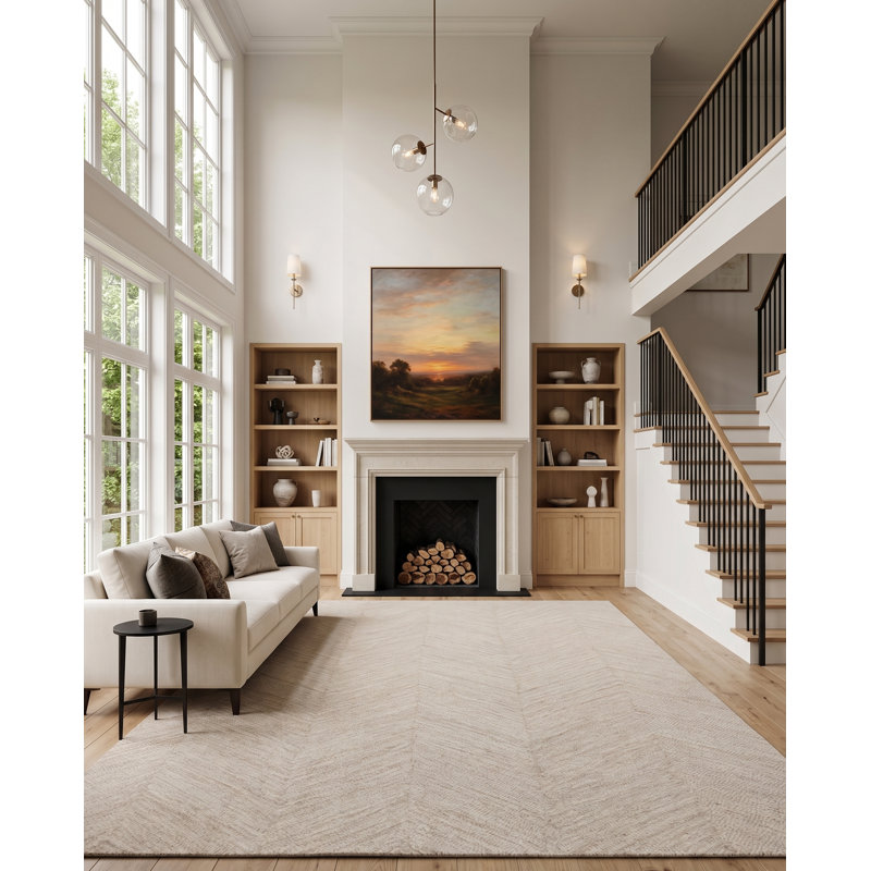 Marut Hand Tufted Chevron Area Rug, Rectangle 5' x 8'