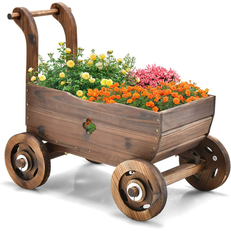 Calumet Wood Wheelbarrow Planter