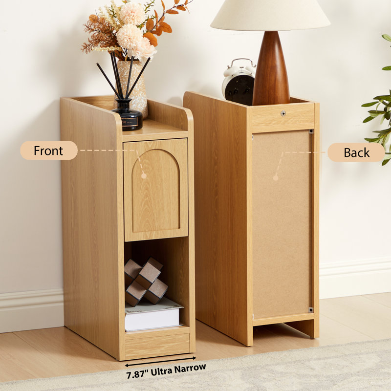 Narrow End Table Storage, Natural