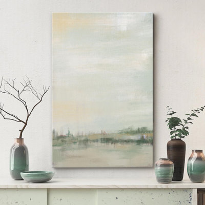 Minimal Landscape " Grunge Blue Color Field Landscape Abstract Minimalism Contemporary Nordic Neutral Wall Decor "