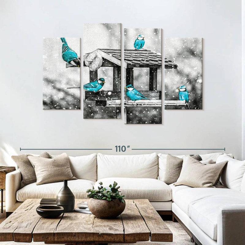 Brampt Blue Tits On Bird Feeder Pop, 54" H x 84" W
