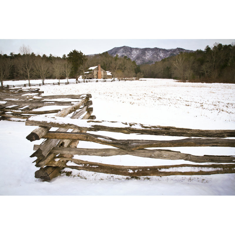 Mountain Cabin In Winter by Rcimages - Wrapped Canvas Print, 30cm H x 46cm W 