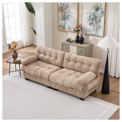 Canapé modulaire Cloud Couch - Causeuse moderne à assise profonde avec traversins, meubles de salon confortables