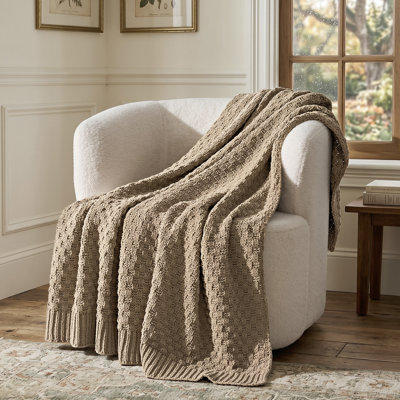 EVERGRACE Chunky Chenille Knit Throw Blanket