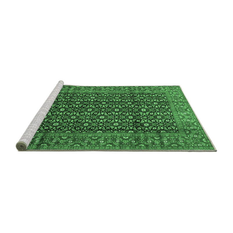 Tapis lavables à la machine Traditional - vert émeraude 4011, Rond 3 pi