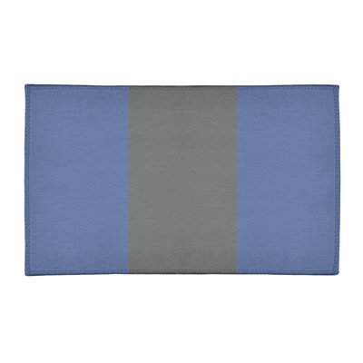 Tapis à rayures bleu/gris