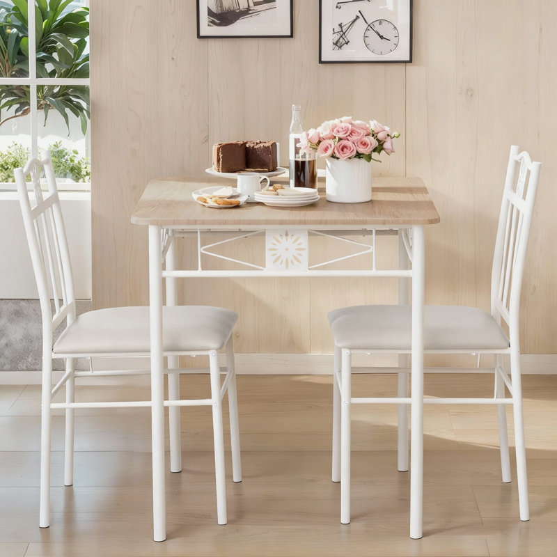 Brijesh 3 - Piece Couple Dining Set, Oak/White