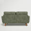 Causeuse 65 po Mid-Century moderne, 2 places en suède bronzé avec dossier capitonné et pieds en bois, vert olive-2111873634