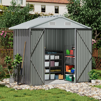 Brecklin 4 ft. W x 6 ft. D Metal Reverse Apex Storage Shed