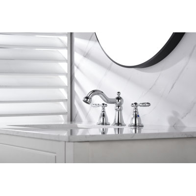 Vintage-Style Chrome Widespread Bathroom Faucet, 2-Handle Traditional Sink Faucet With Pop-Up Drain Included