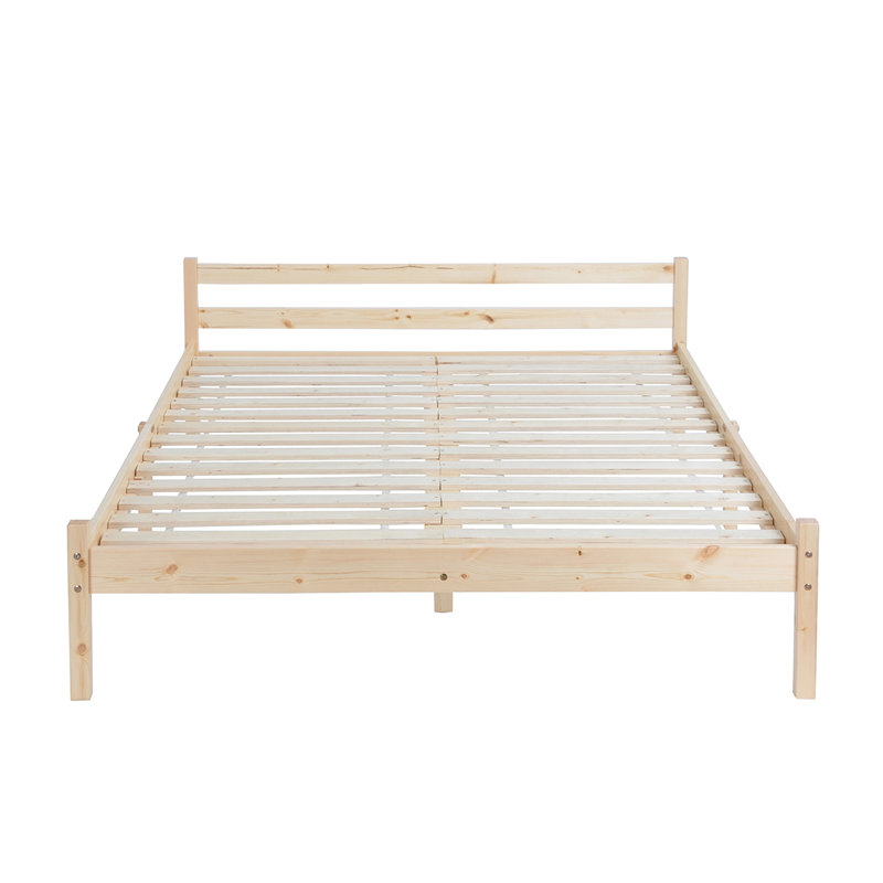 Arkim Solid Wood Bed, Double (4'6), Natural