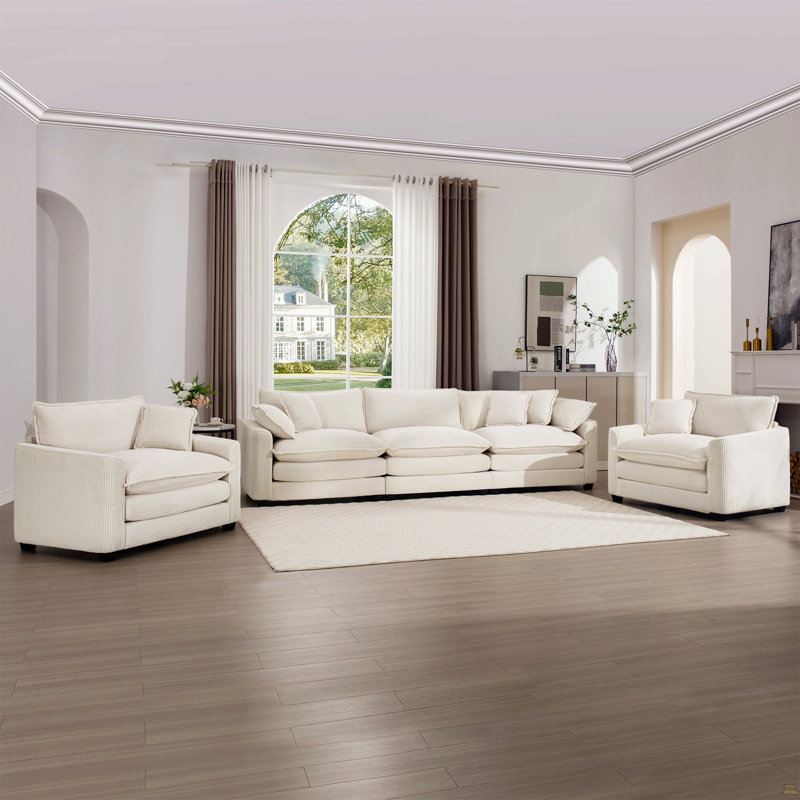 Ensemble de canapé luxueux et sophistiqué, Beige