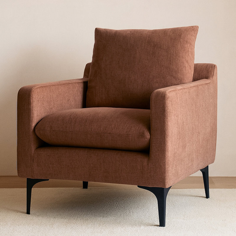 Almena 30" Wide Polyester Armchair, Dusty Blue