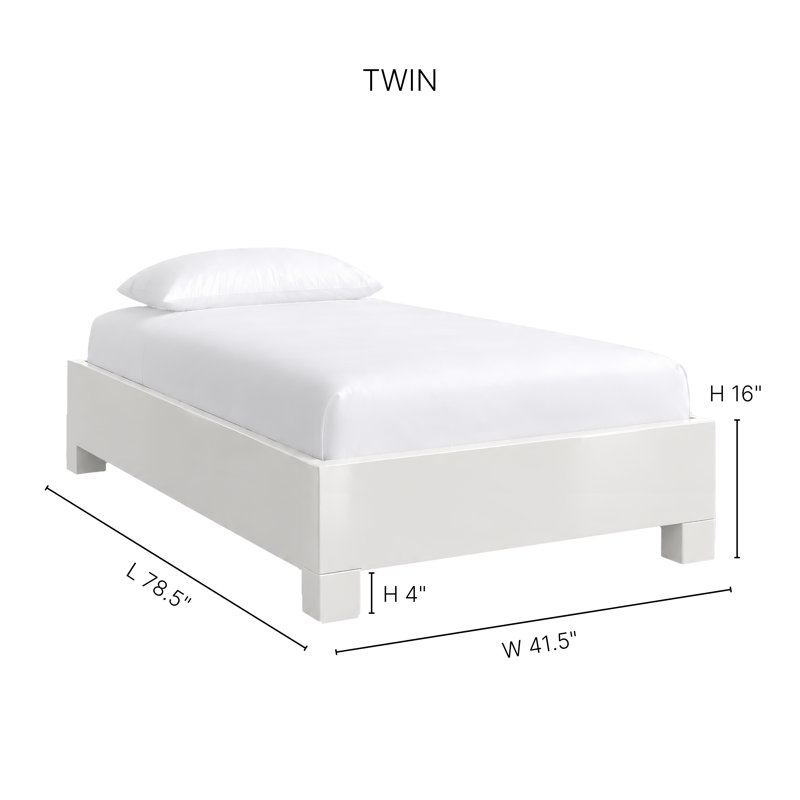16" Bed Frame, Twin, Black