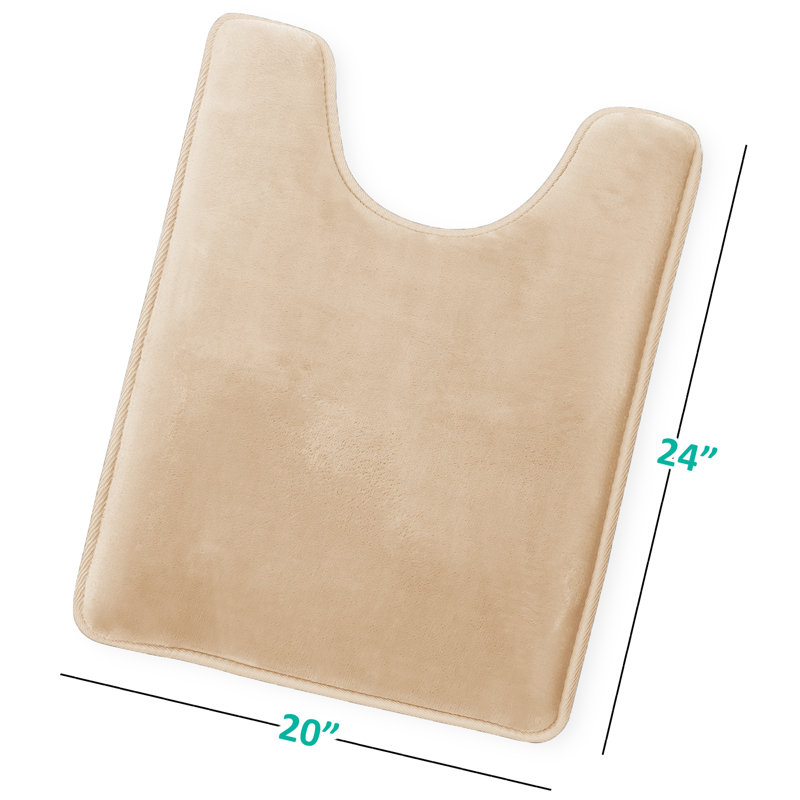 Ultra-soft, absorbent viscoelastic foam mat with non-slip backing, Beige / Crème