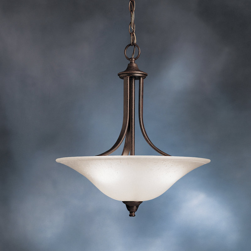 Luminaire suspendu unique à 3 lumières Cayman, Bronze tannerie