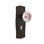 Bouton de porte de mortaise intérieure en porcelaine blanc rose avec plaque longue Prairie