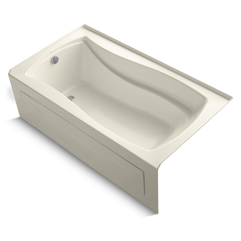 Mariposa Alcove 66" x 36" Soaking Bathtub, Almond, Left
