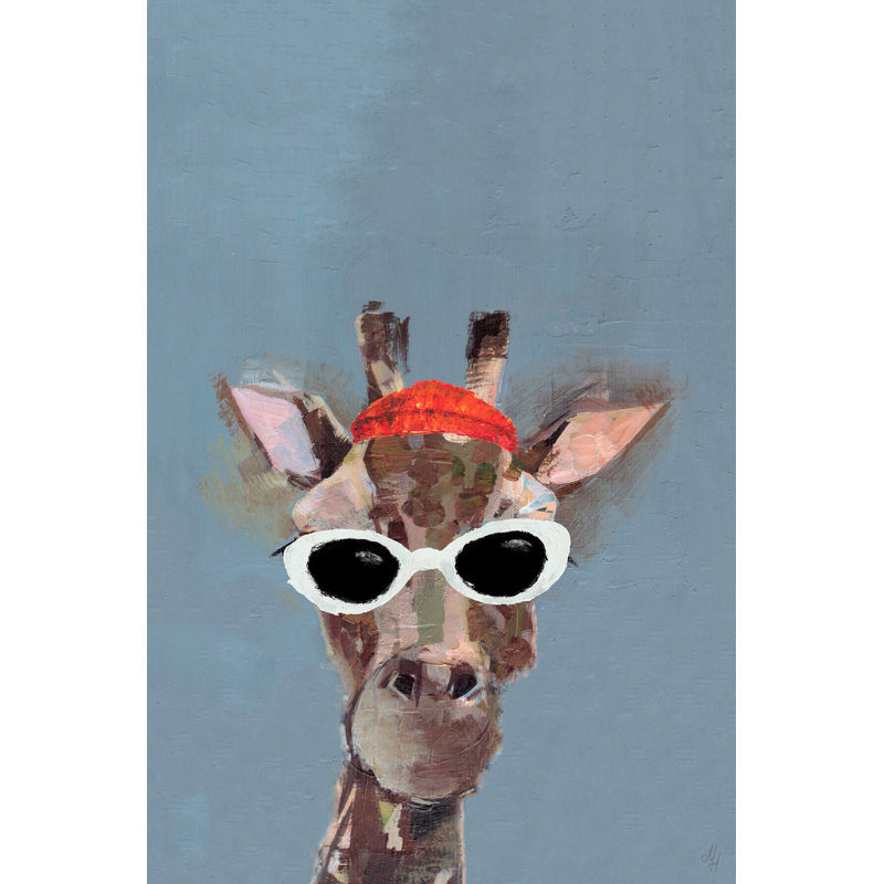 «Trendy Giraffe», reproduction d'art sur toile tendue, H 18 po x l 12 po x P 1,5 po