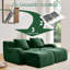 Méridienne double surdimensionnée de 83 po avec accoudoirs courbés en tissu Teddy avec 2 repose-pieds sans assemblage 32D-637511758