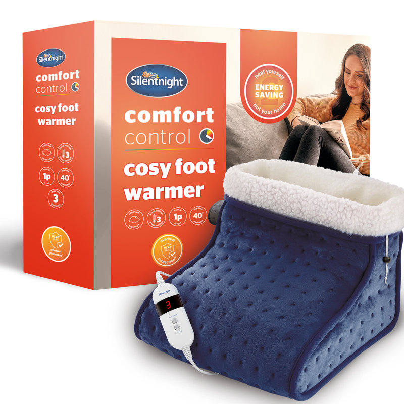 Silentnight Comfort Control Electric Heated Foot Warmer, Blue