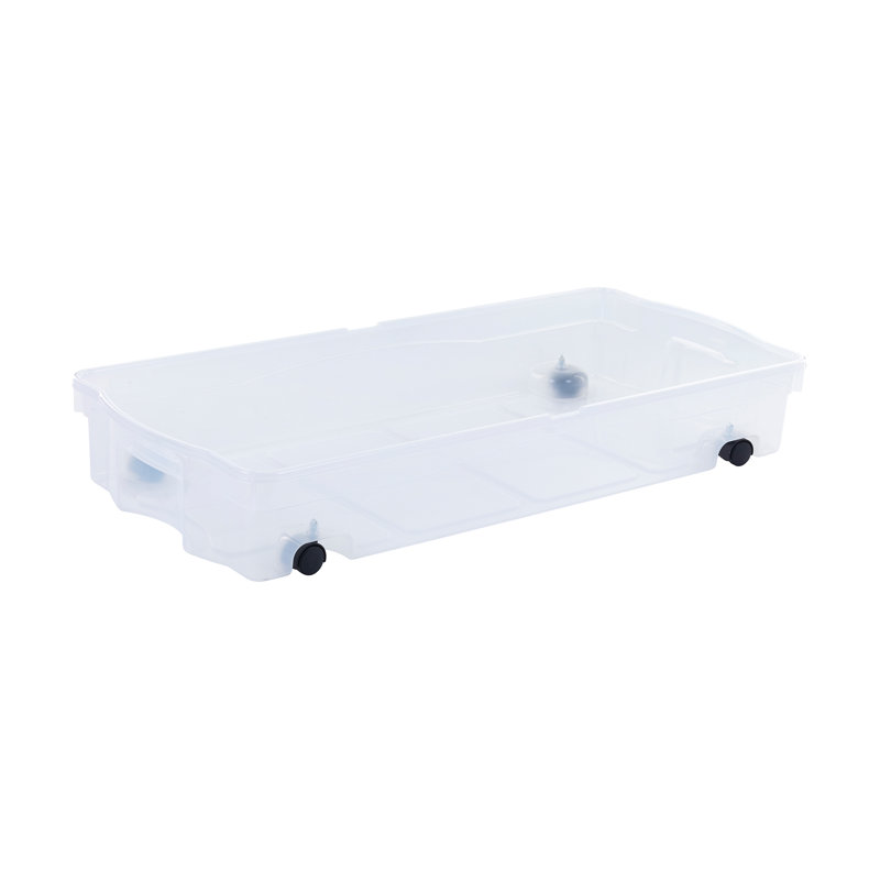 Clear Wheeled Underbed Storage Bins with Latching Lids, 70 Qt, 2-Pack