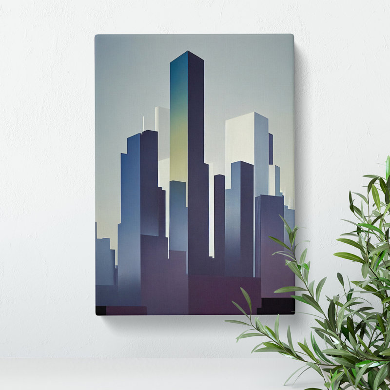 XC1022-3907X Serene City Skyline No.3 Abstract - Wrapped Canvas Print, 76cm H x 50cm W x 3cm D