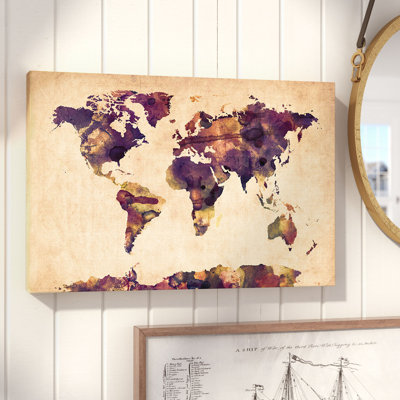 « urban aquarelle world map vi », reproduction de photo