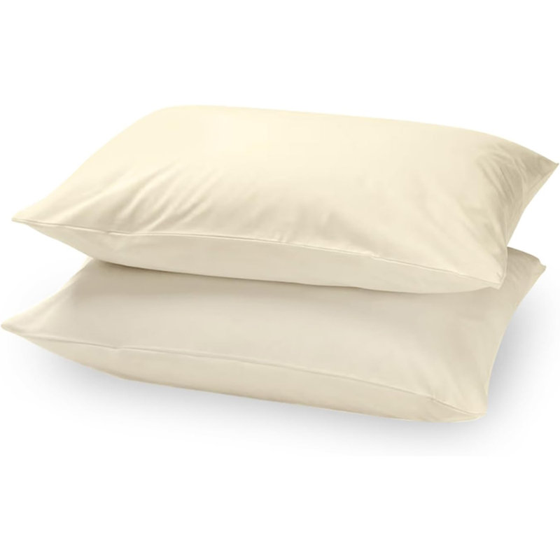 Cotton Blend Pillow Case, Cream