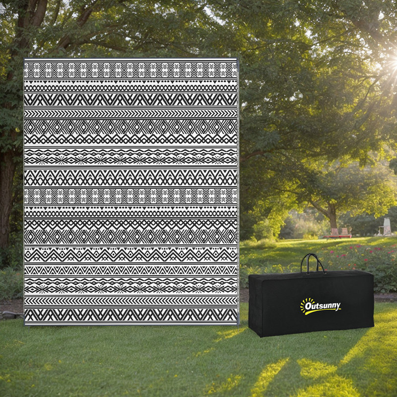 Tapis d'extérieur imperméable réversible - Tapis de camping portatif avec sac de transport