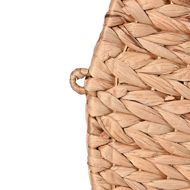 Annulus 3-Shelf Circular Hand-Woven Hyacinth Wall Rack, Natural