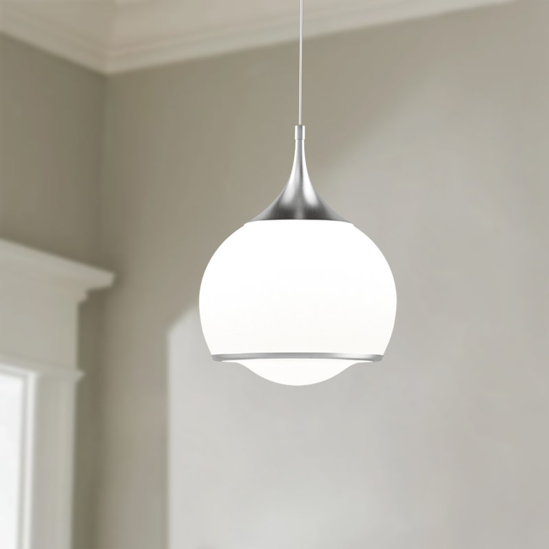 1-Light Dimmable Integrated LED Pendant, 72.25" H X 9.75" W X 9.75" D, Polished Nickel
