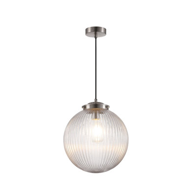 1 - Light Satin Silver Sphere Pendant