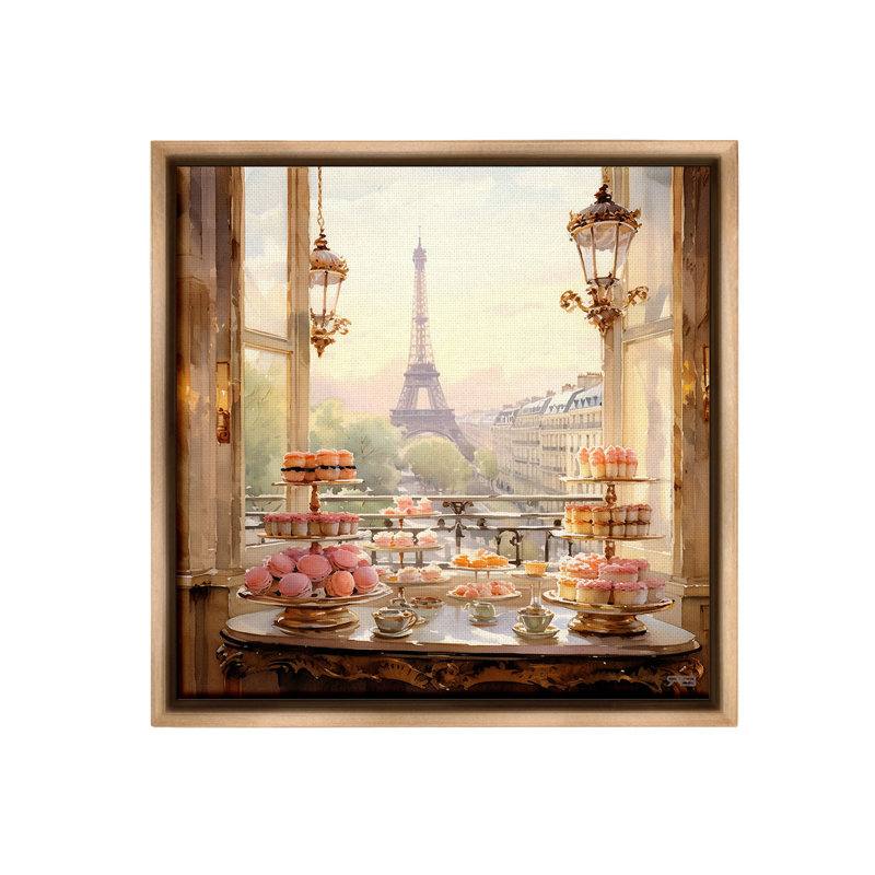 "Elegant Parisian Sweets View" par RB sur toile, Cadre flottant orme Montalcino, H 25 po x l 25 po