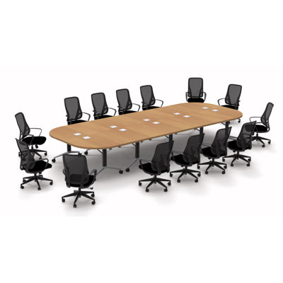 Albin 14 Person Conference Meeting Tables with 14 Chairs Complete Set by The Twillery Co.