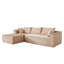 Canapé modulaire rembourré en L 2 pièces 2 pièces en velours côtelé de 110 po avec 2 coussins-1723537560