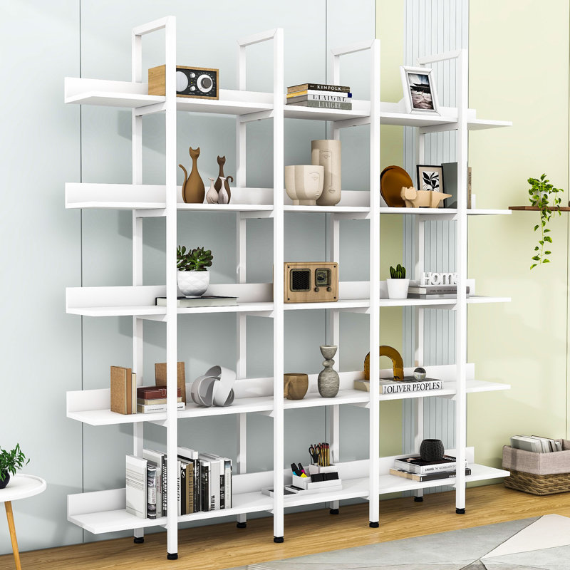 Étagère à livres en acier H 71 "x l 47" Cassander, Blanc