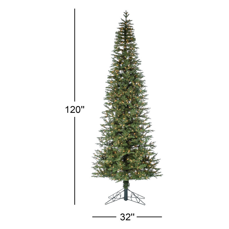 Lighted Artificial Pine Christmas Tree, 10'