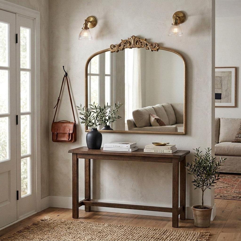 Emmeline Metal Arch Mirror, Gold, 31" x 40"