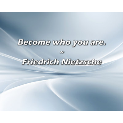 Citation artistique «Devenez qui vous êtes». Toile tendue par Frank Nietzsche