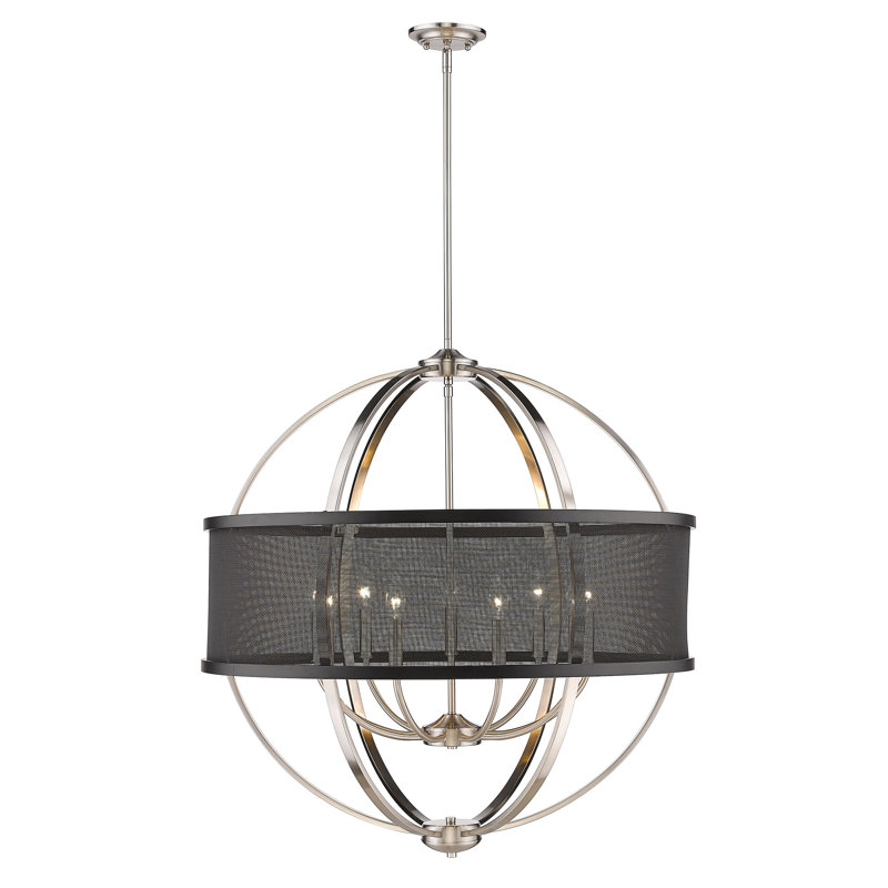 Petitt 9 - Light Dimmable Chandelier, Olympic Gold, Pewter