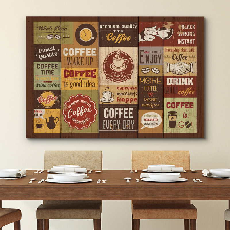 Coffee " Coffee House Latte Espresso Pour Over Collage ", 32" H x 48" W