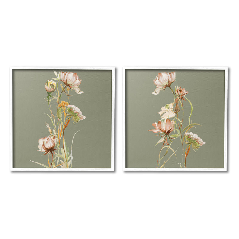 "Classic Blooms On Green" par Liz Jardine, 2 pièces sur toile, H 24 po x l 24 po