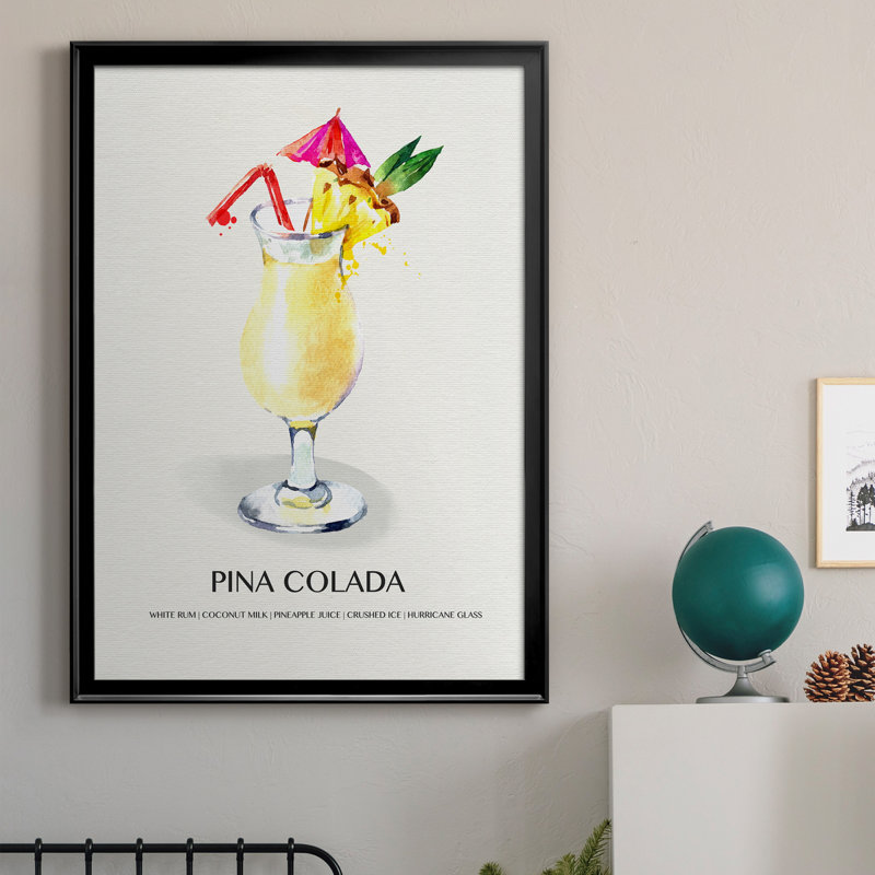 " Pina Colada " Painting Print, 36.5" H x 26.5" W  x 1" D, Black