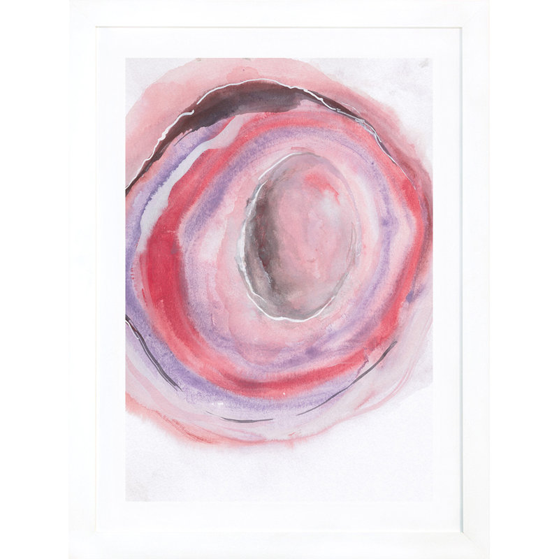 «Watercolor Geode VII» par Chris Paschke - reproduction, H 24 po x l 16 po x P 1 po, Papier encadré blanc