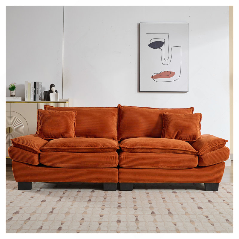 Canapé-lit Corduroy, Orange